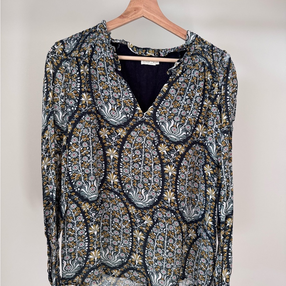 Spartina 449 Women's Blouse - Blue and Yellow Floral - Picture 2 of 5